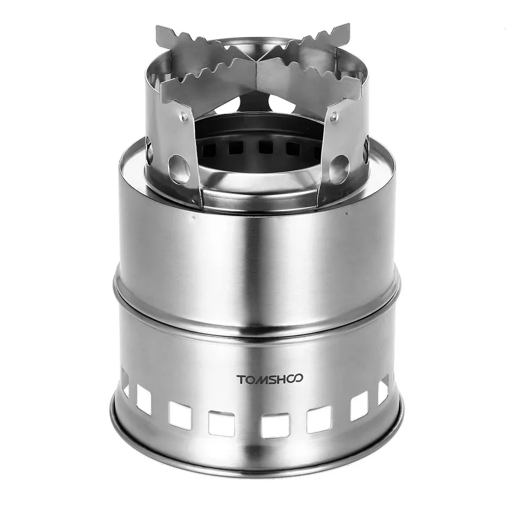 Upgraded Portable Folding Wood Burning Camping Stove with Windproof Design