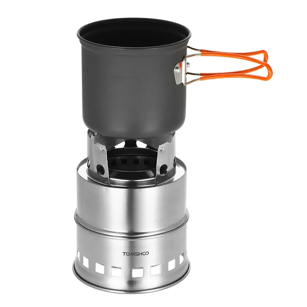 Upgraded Portable Folding Wood Burning Camping Stove with Windproof Design