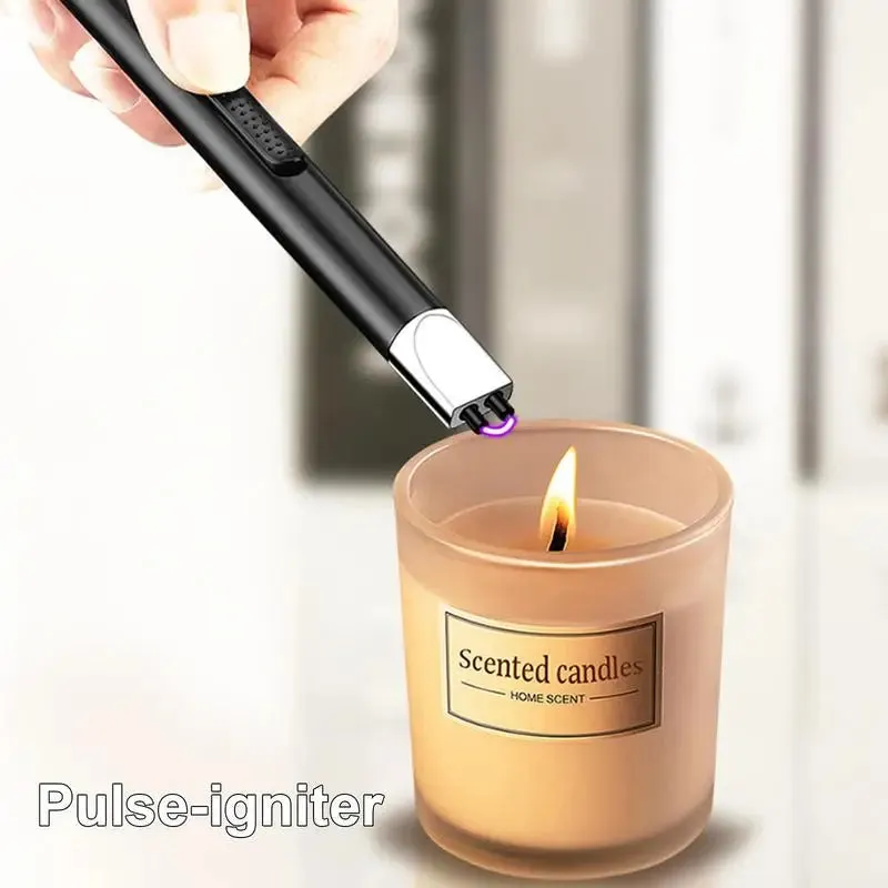 USB Electric Lighter Windproof Kitchen Lighter Rechargeable Arc Lighter Gas Stove Outdoor BBQ Candle Pulse Ignition Guns