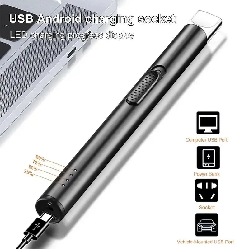 USB Electric Lighter Windproof Kitchen Lighter Rechargeable Arc Lighter Gas Stove Outdoor BBQ Candle Pulse Ignition Guns