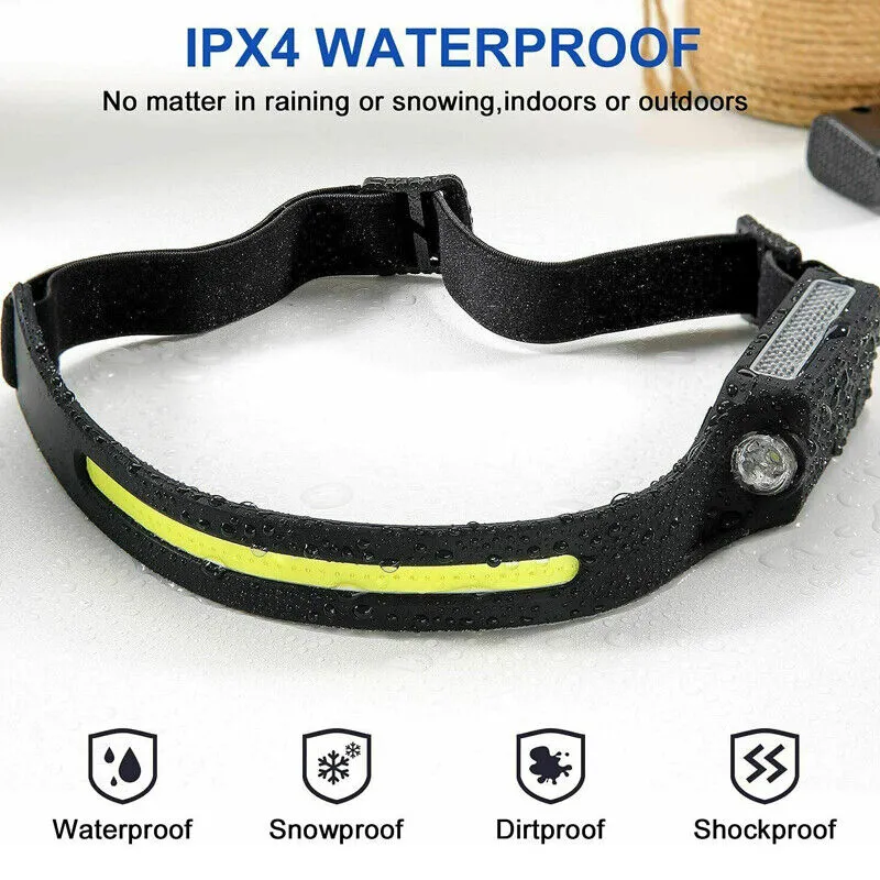USB Rechargeable COB LED Headlamp Flashlight Multipurpose Use