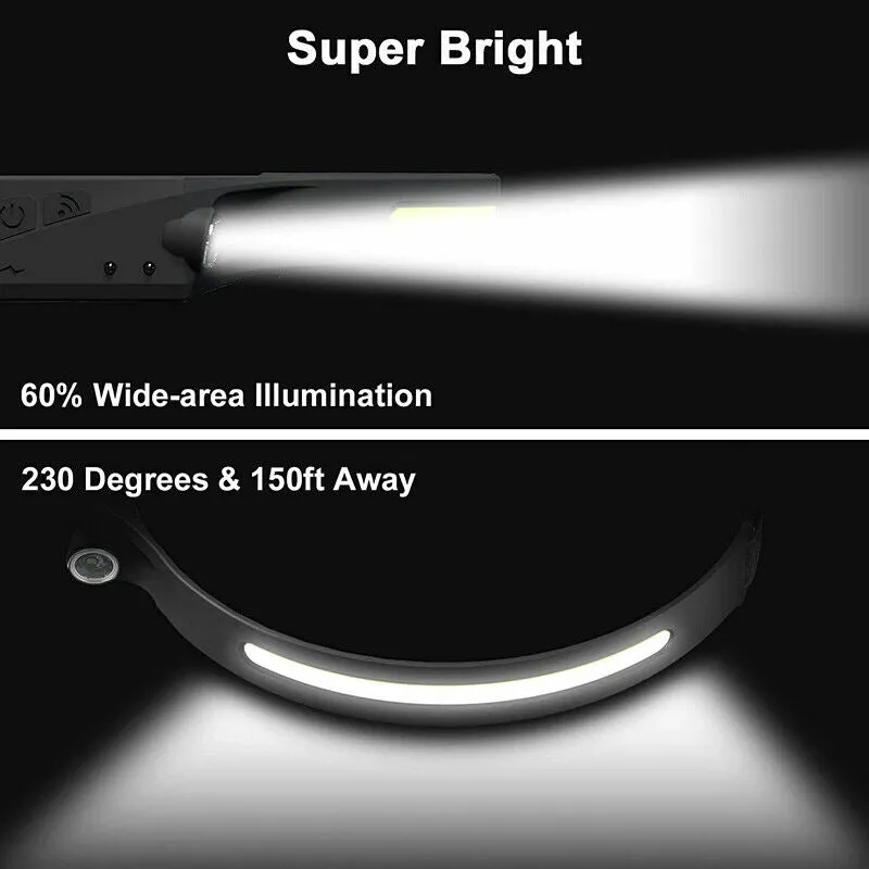USB Rechargeable COB LED Headlamp Flashlight Multipurpose Use
