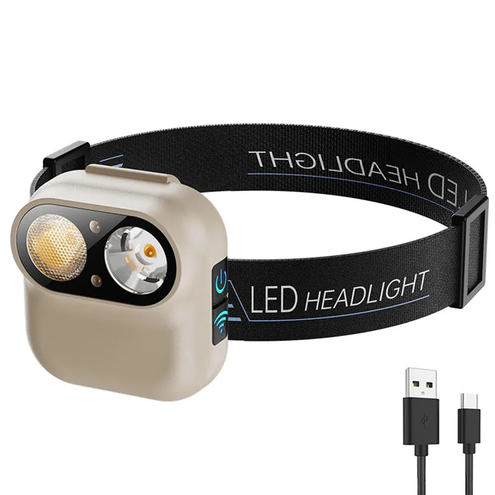 USB Rechargeable High Brightness Headlight, 6 Gears, 800mAh for Camping and Fishing