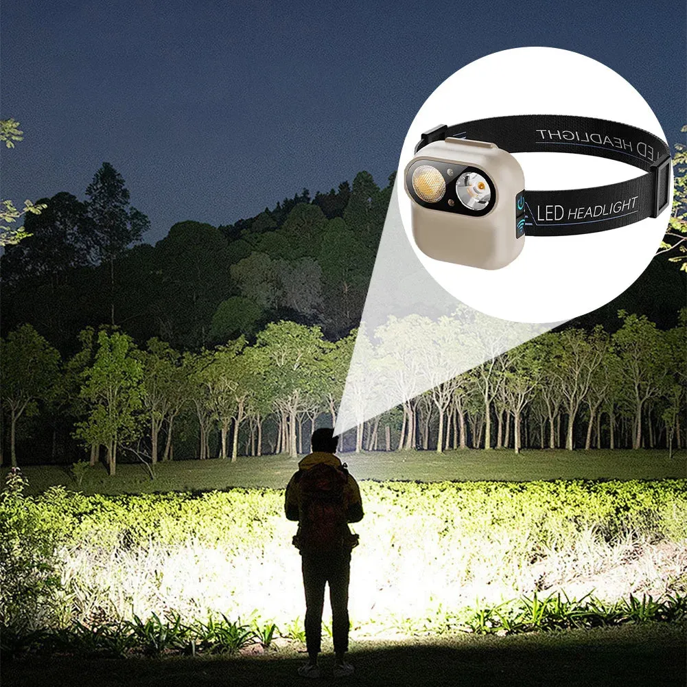 USB Rechargeable High Brightness Headlight, 6 Gears, 800mAh for Camping and Fishing