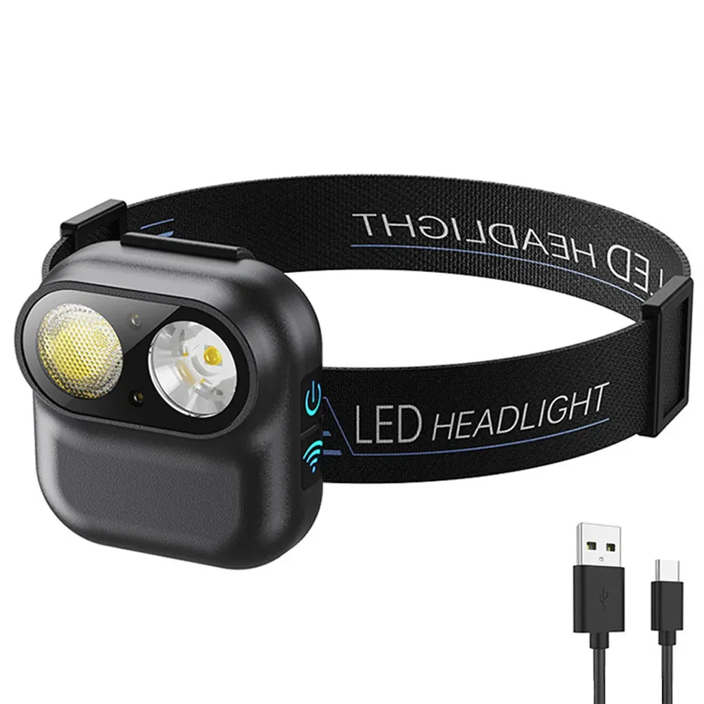 USB Rechargeable High Brightness Headlight, 6 Gears, 800mAh for Camping and Fishing