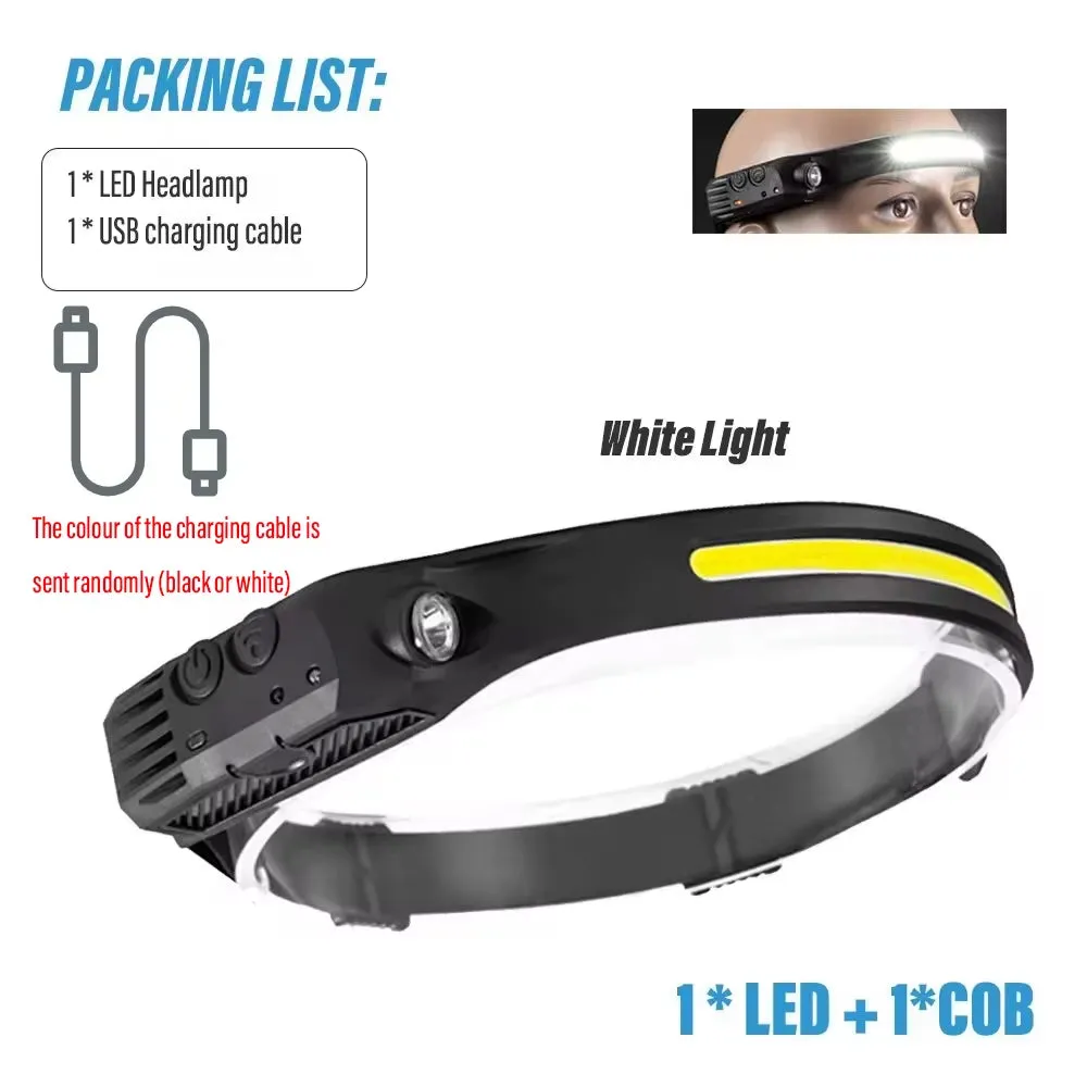USB Rechargeable LED Headlamp – Sensor & 5 Modes