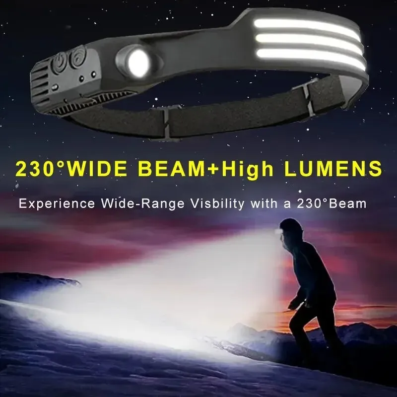 Usb Rechargeable Led Headlamp with Sensor