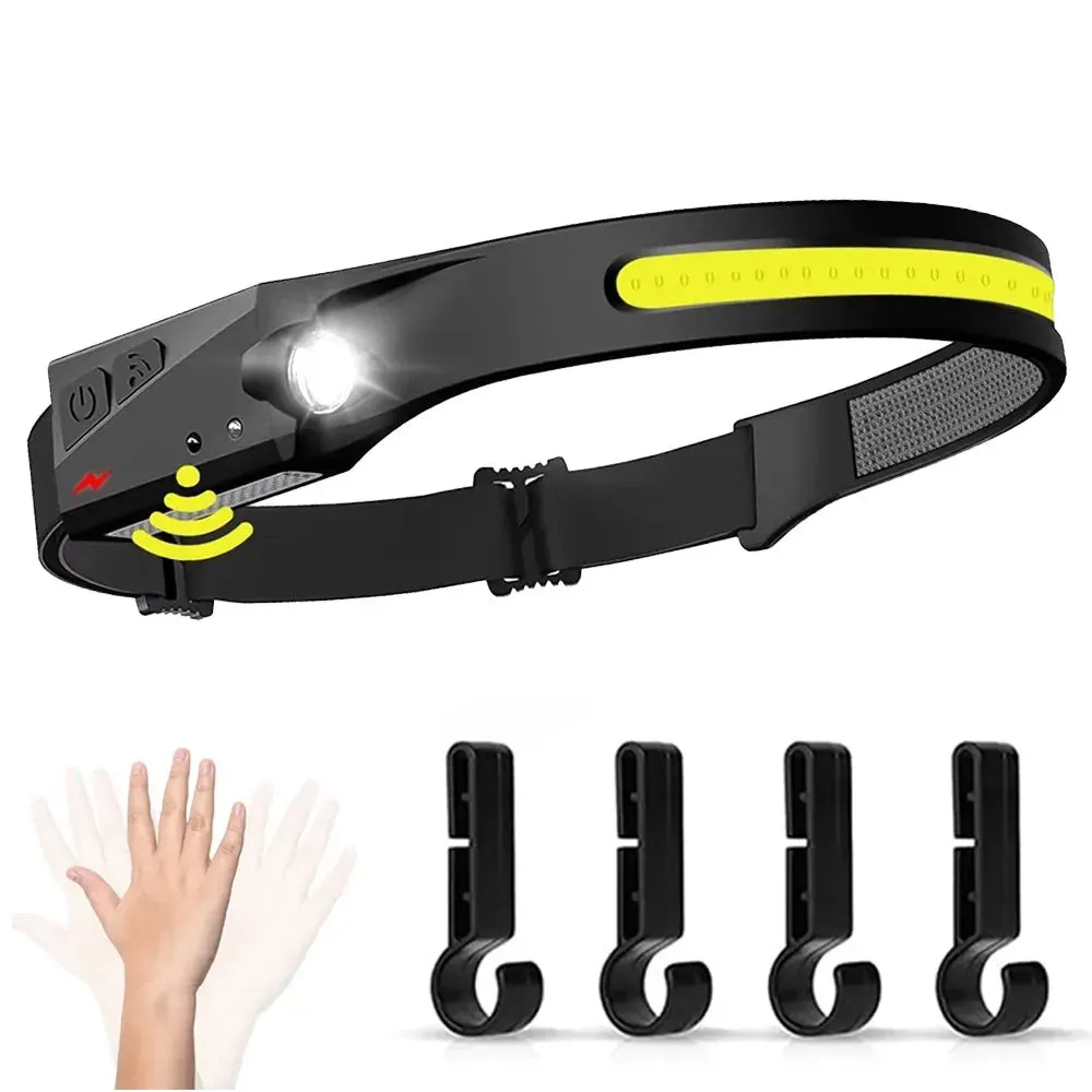 USB Rechargeable LED Sensor Headlamp XPE COB Headlight Led Head Torch Camping Search Light Head Flashlight for Fishing Lantern