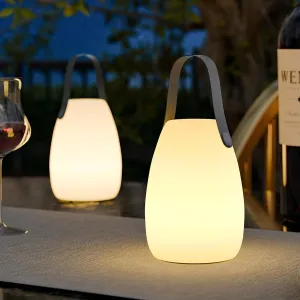 uuffoo 2 Pack Portable Outdoor Table Lamp - Dimmable Rechargeable Night Lights w/ Remote and 7 RGB Colors, IP44 Water-Resistant Hanging Lantern for Patio, Tent, Bedroom, Garden, Emergency