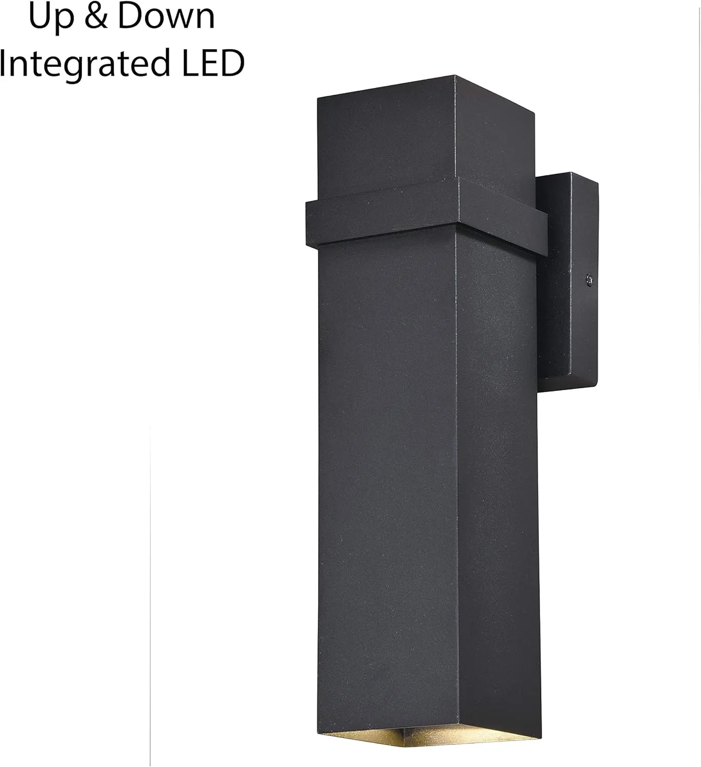 VAXCEL Lavage Aluminum 2 Light LED Black Rectangle Outdoor Wall Lantern
