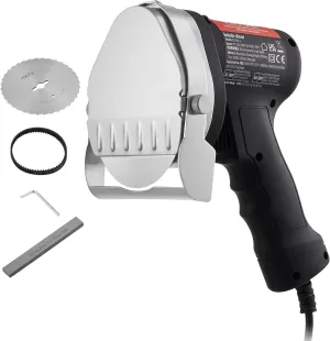 VEVOR Electric Shawarma Knife, 80W Professional Turkish Kebab Knife, Commercial Stainless Steel Gyro Cutter, Doner Kebab Meat Slicer with 2 Blades, Φ4/100mm Blade Diameter, 0-8mm Adjustable Thickness