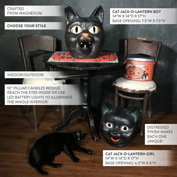 Vintage Inspired Cat Jack-o-lantern, Choose Your Style
