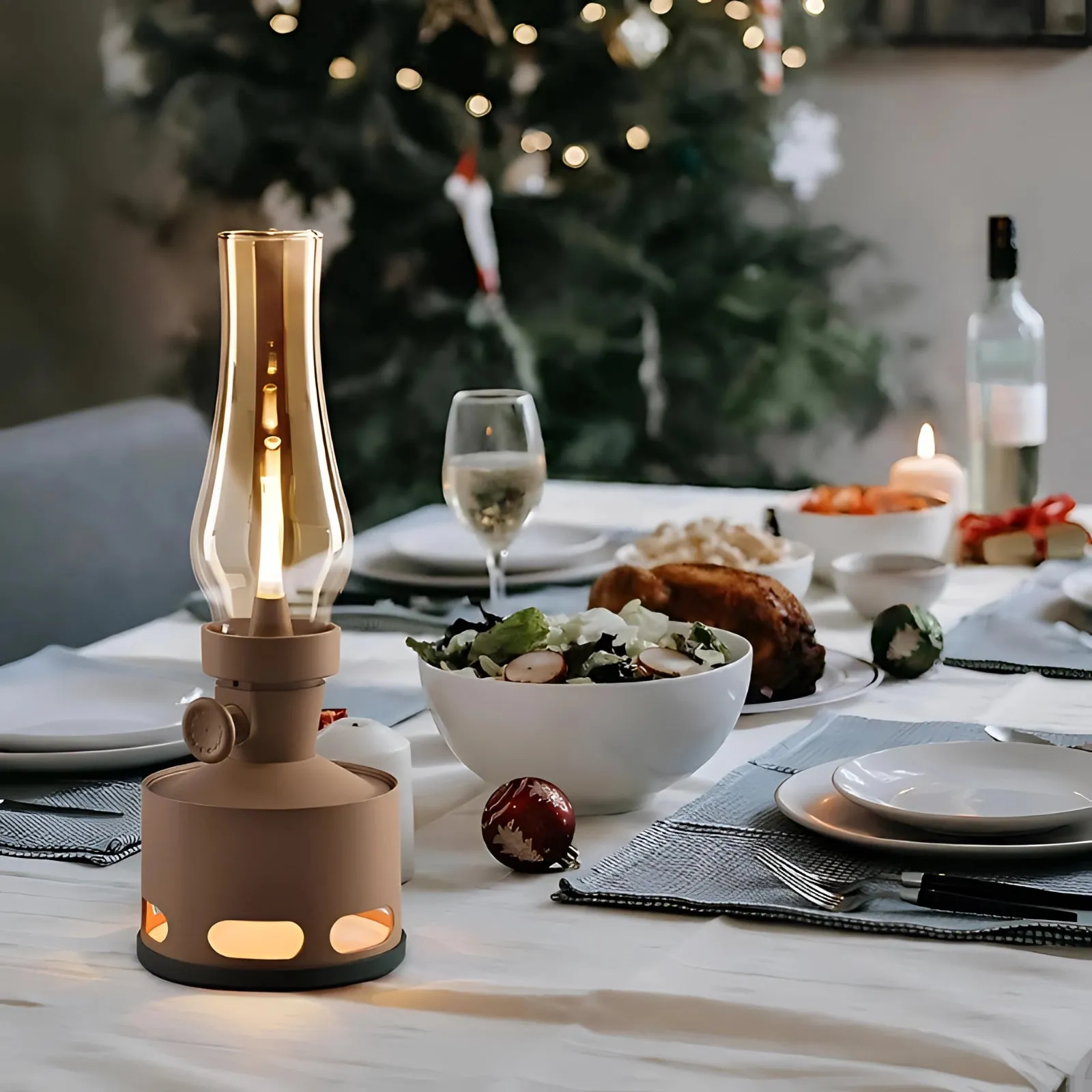 Vintage LED Lantern: Rechargeable Antique Design, Portable Night Light