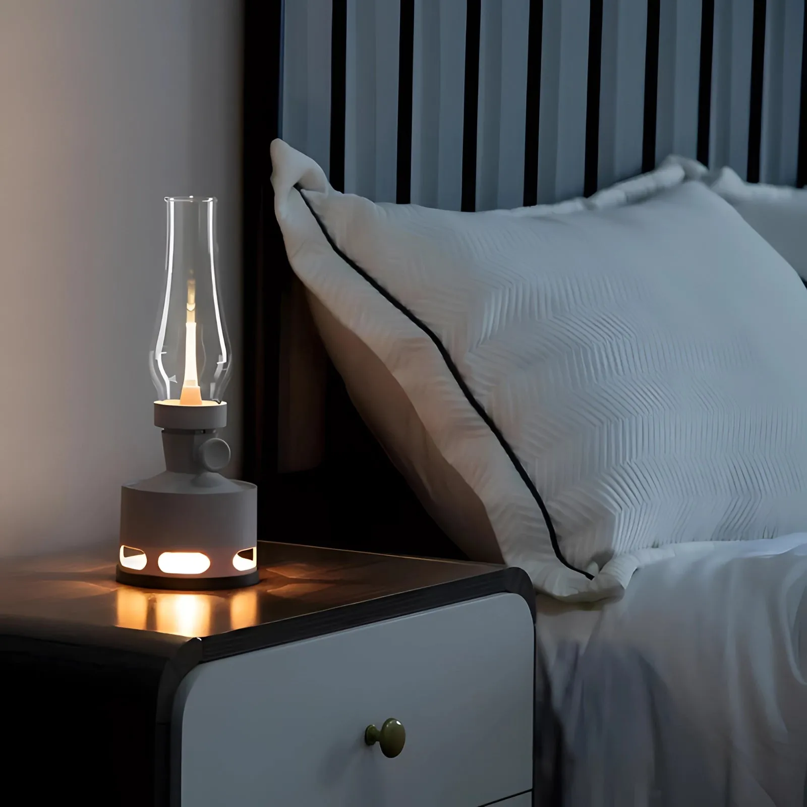 Vintage LED Lantern: Rechargeable Antique Design, Portable Night Light