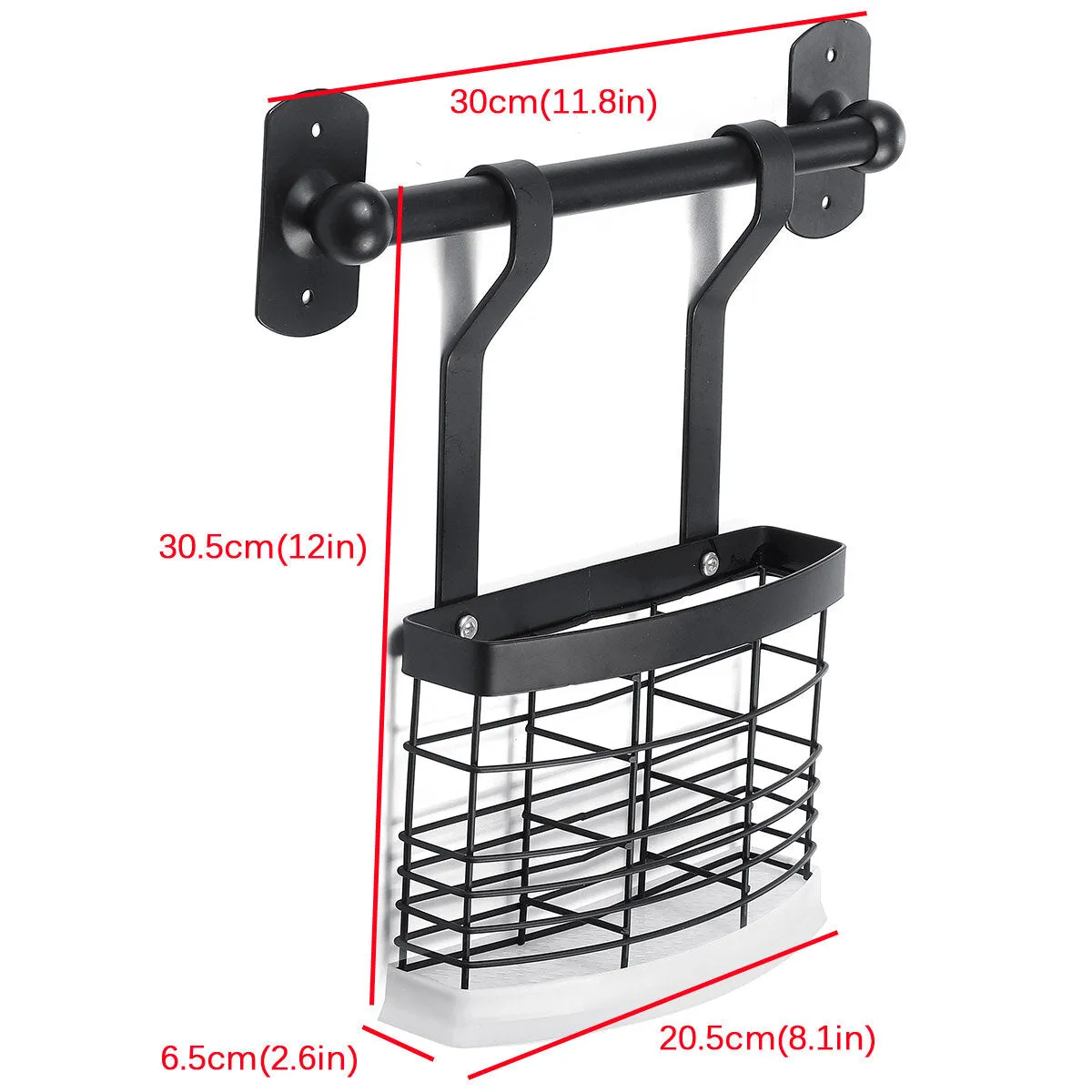 Wall-mounted Rack Black Stainless Steel Kitchen Shelf Pot Cover Shelf Cover Storage Rack