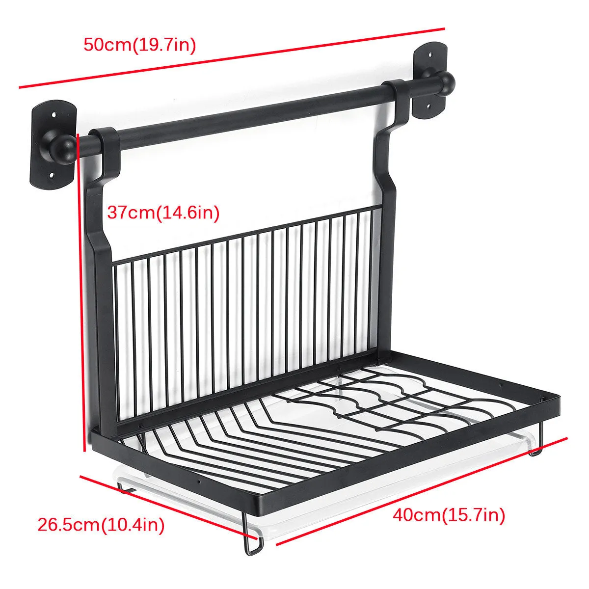 Wall-mounted Rack Black Stainless Steel Kitchen Shelf Pot Cover Shelf Cover Storage Rack