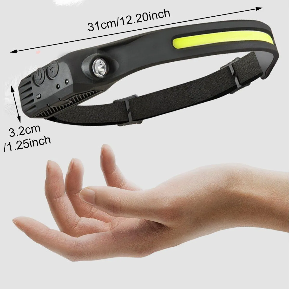 Waterproof COB Headlamp Night Buddy LED Motion Sensor Head Torch Headlight
