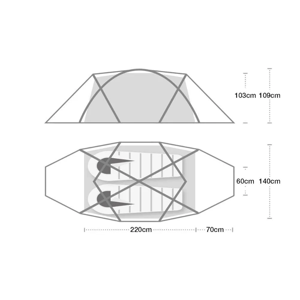 Willd Country Trisar 2D  2 Tent - 2 Man Geodesic Tent