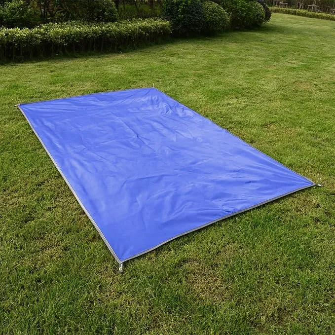 Wind Tour Portable Multifunctional Outdoor Camping Tarp Groundsheet Footprint Lightweight Floor and Ground Tarps for Camping Hiking with Carry Bag (Blue-57" x 83")