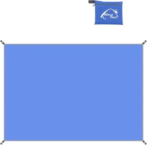 Wind Tour Portable Multifunctional Outdoor Camping Tarp Groundsheet Footprint Lightweight Floor and Ground Tarps for Camping Hiking with Carry Bag (Blue-57" x 83")