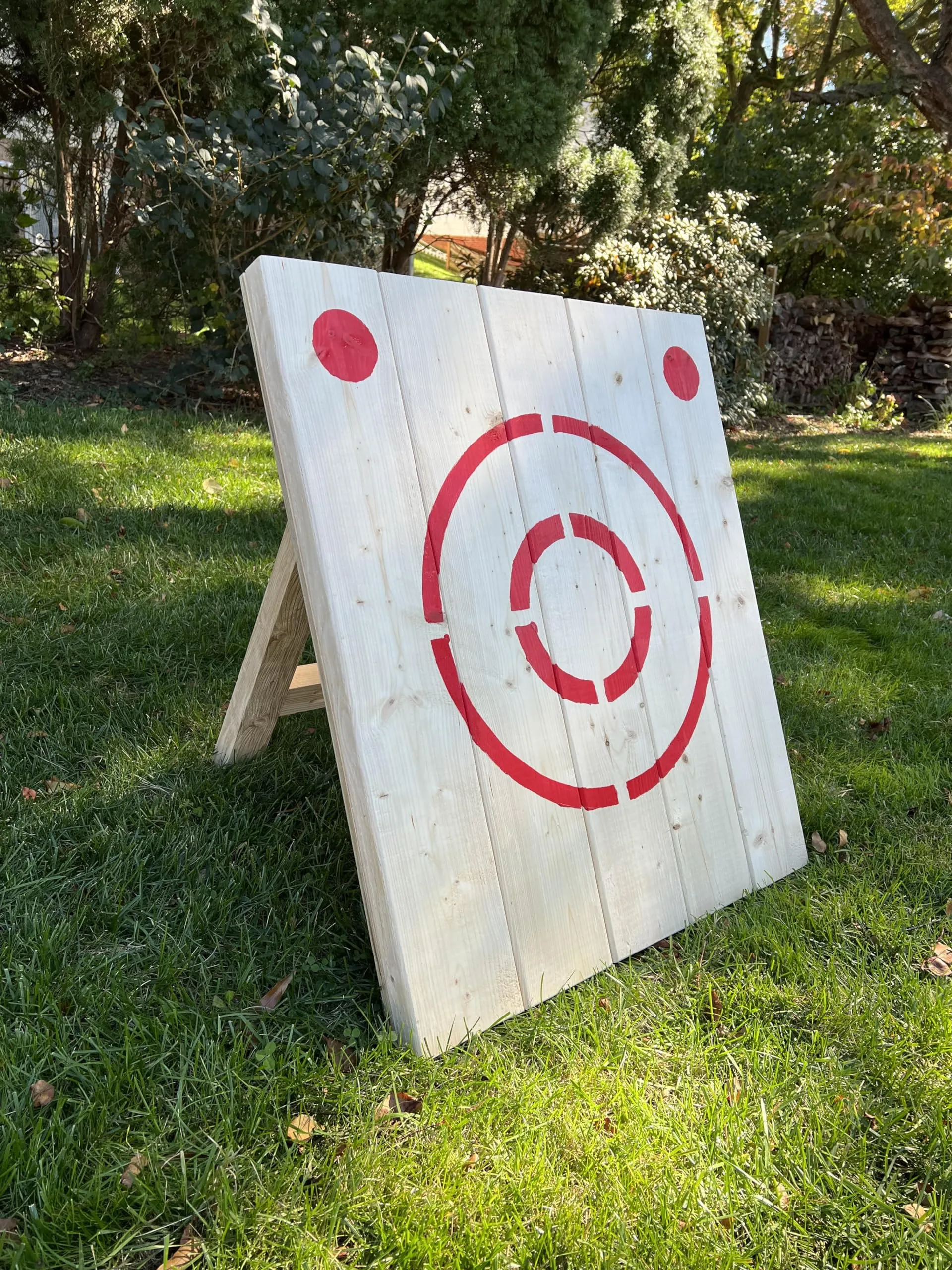Wooden Foldable Axe and Knife Throwing Target with Stand