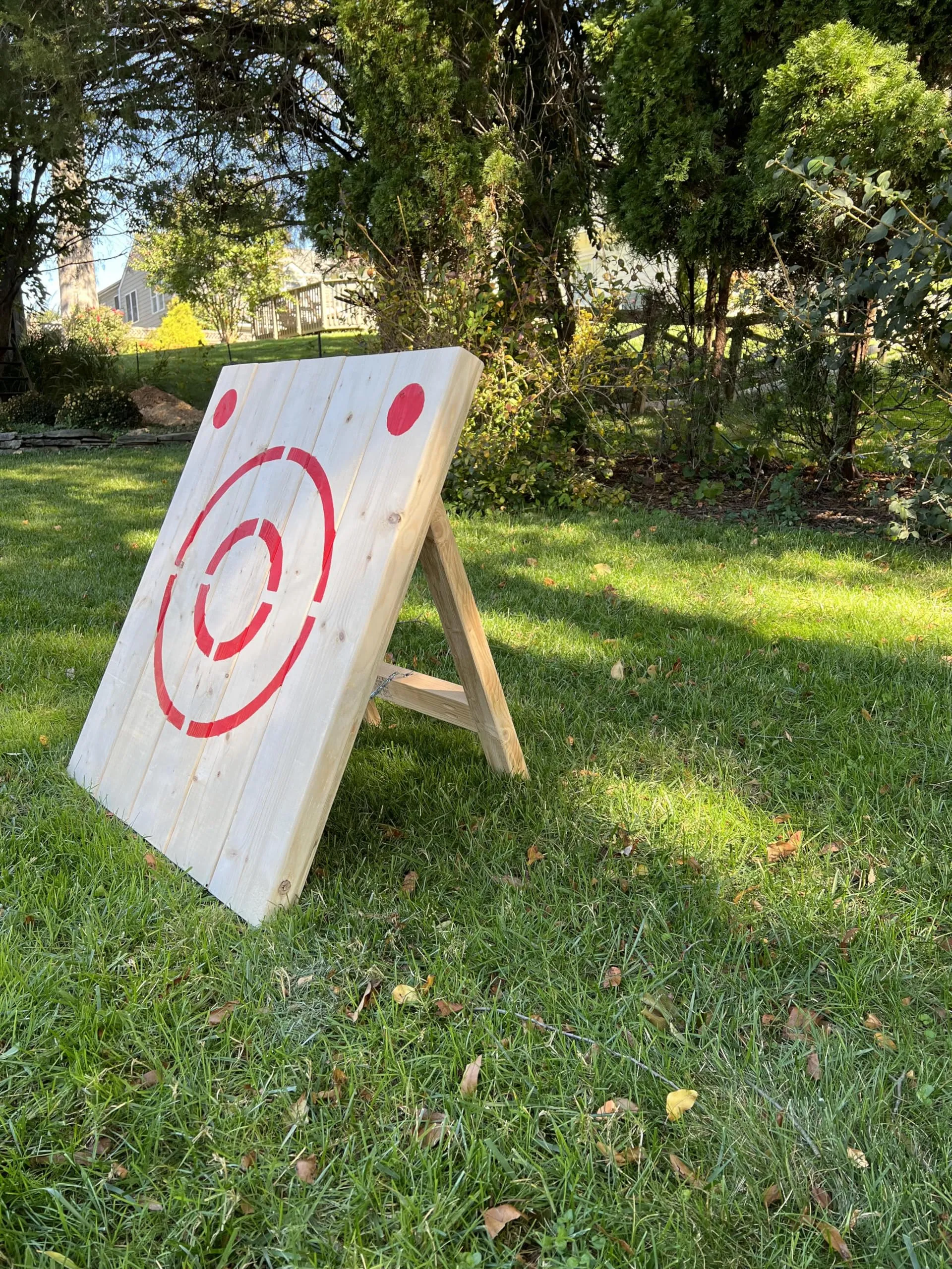 Wooden Foldable Axe and Knife Throwing Target with Stand