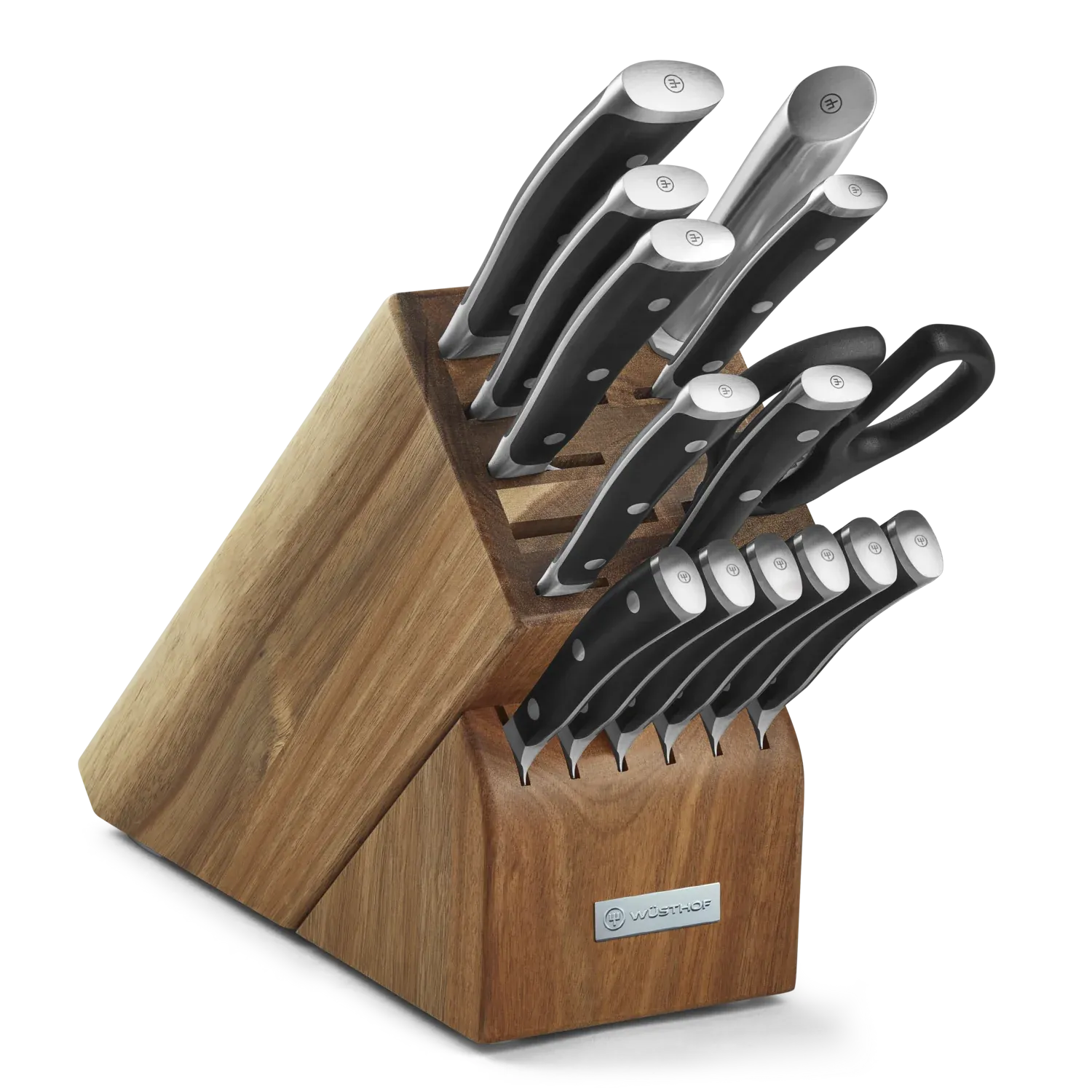 Wusthof Classic Ikon 15-Piece Knife Block Set with Stainless Steel Knives