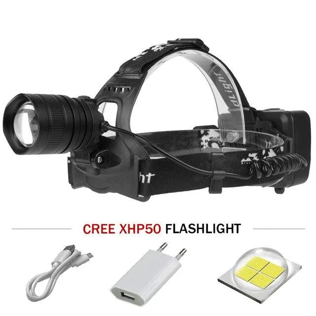xhp50 headlights led headlamp super bright 20000lm usb charging zoom Head Torch xhp50 lantern 18650 battery hunting camping