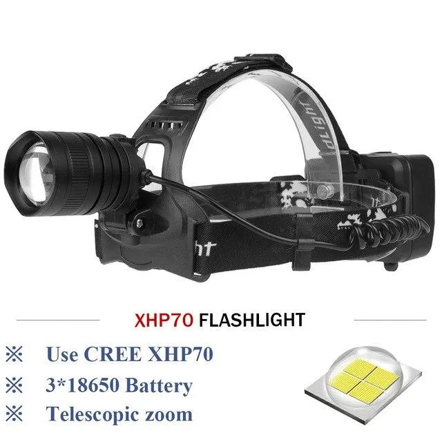 xhp70 headlights led headlamp super bright 20000lm usb charging zoom Head Torch xhp70 lantern 18650 battery hunting camping