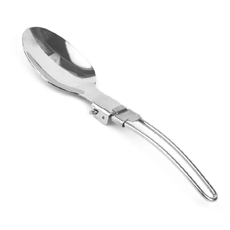 Yofeil Outdoor Camping Picnic Tableware Stainless Steel Portable Folding Spoon Fork Camping Cooking picnic set