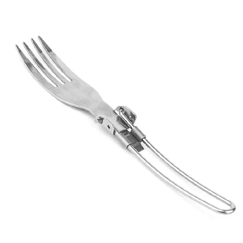 Yofeil Outdoor Camping Picnic Tableware Stainless Steel Portable Folding Spoon Fork Camping Cooking picnic set
