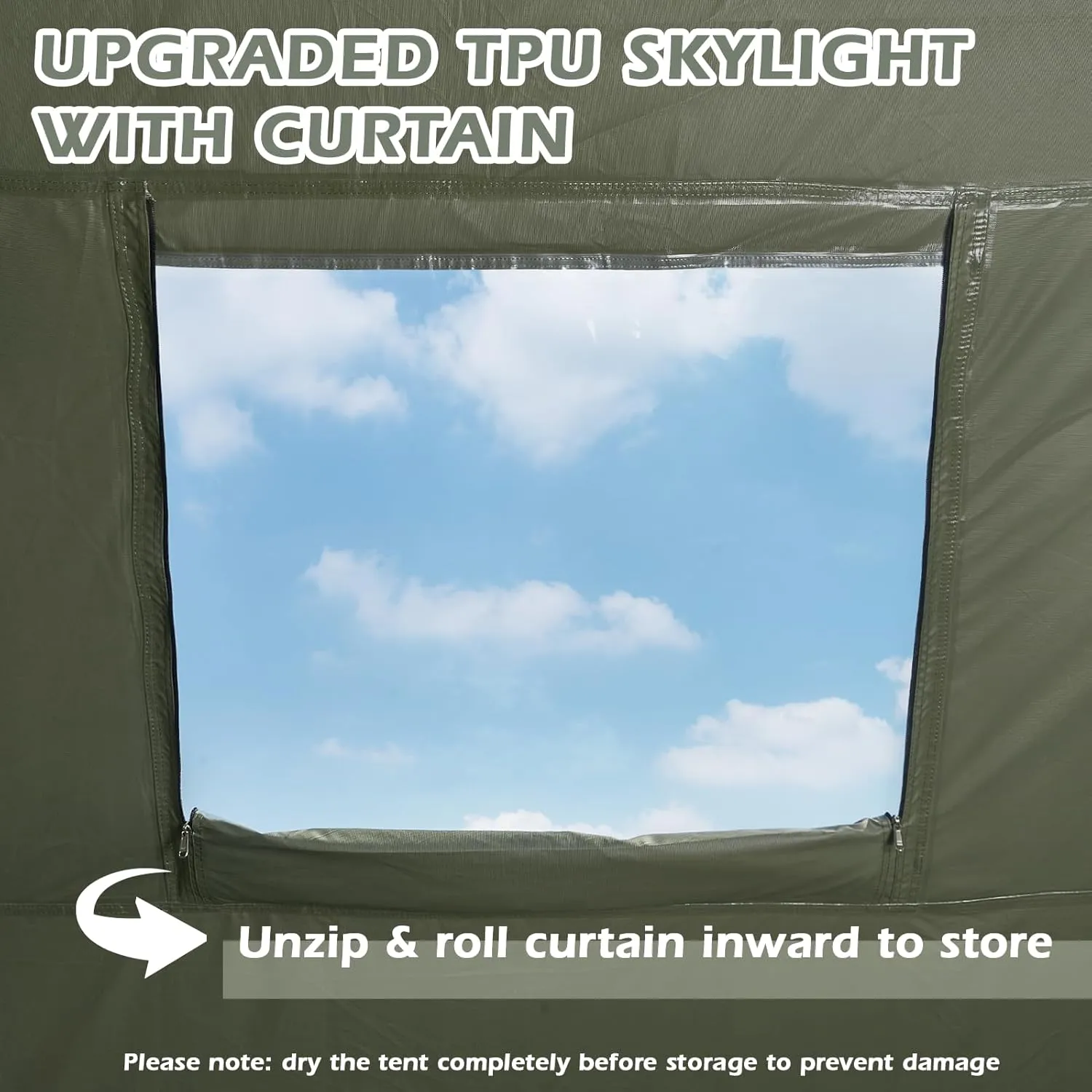 YOLENY Inflatable Tents for Camping, 4/6/8/10/12 Person Tent with TPU Skylight, Mesh Windows, Stove Jack & Pump, Easy Setup 4 Season Glamping Tent, Waterproof & Windproof