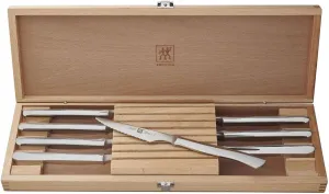 ZWILLING 8-Piece Stainless-Steel Steak Knife Set in Wood Gift Box